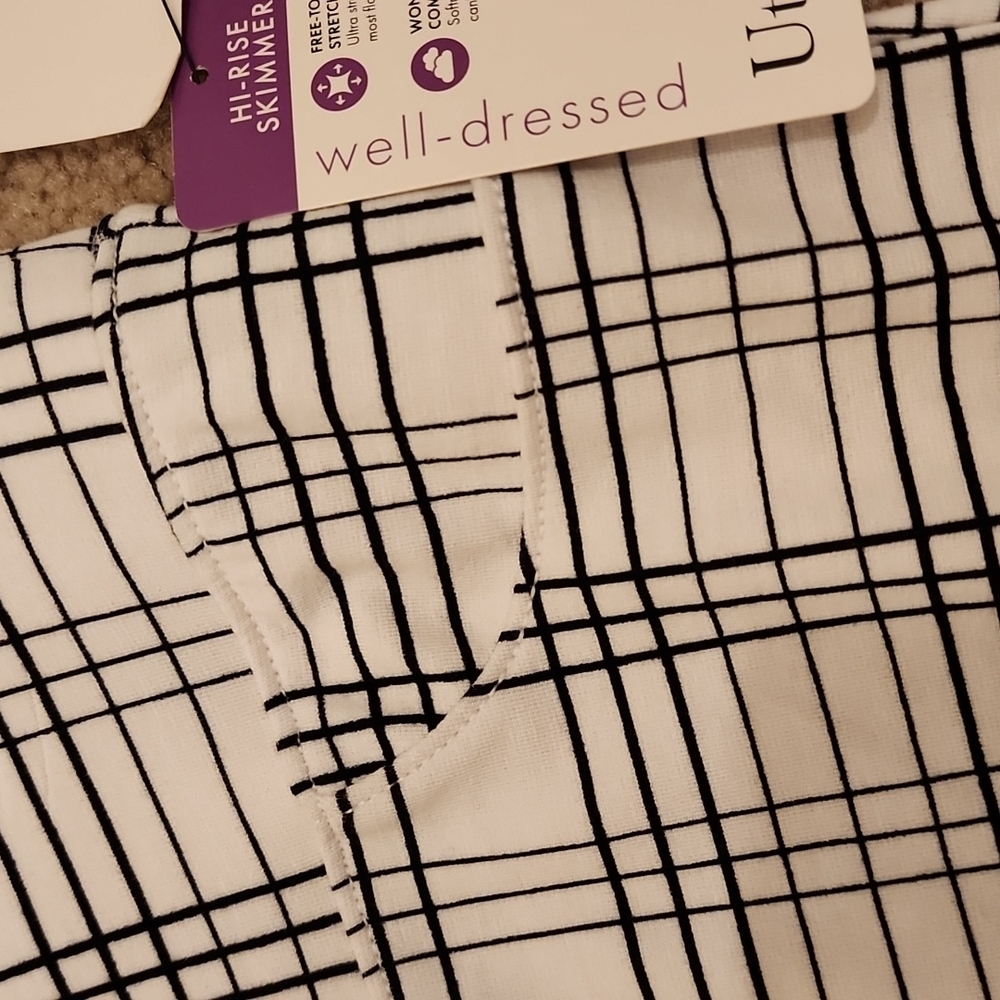 Utopia by Hue Legging High Tise Skimmer Window Pane Plaid size Large - Picture 8 of 11